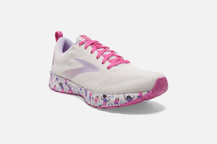 Brooks Revel 4 Road Running Shoes Womens - White/Pink - VAPCZ-5398